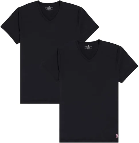 Vista 2 de Psycho Bunny Paquete de 2 camisetas elásticas de algodón con cuello en V