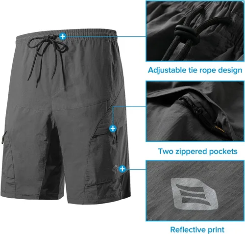 Vista 3 de Santic Coolmax - Pantalones cortos de ciclismo de montaña para hombre coolmax, ligeros