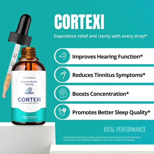 Vista 5 de IDEAL PERFORMANCE Cortexi - Alivio de tinnitus para gotas de oído zumbido, suplemento de apoyo auditivo Cortexi, gotas líquidas, máxima fuerza