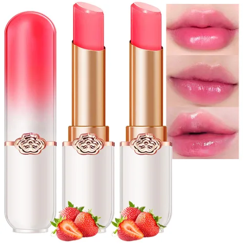Vista 15 de evpct 2 piezas de bálsamos labiales tintados de aloe vera, cambio de color PH, barra de labios de larga duración, bálsamo labial, mancha, set de 2