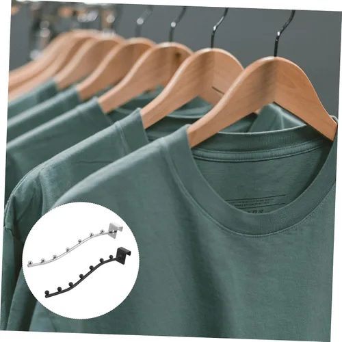 Vista 9 de Zerodeko 2 ganchos de ropa de acero inoxidable para tienda de ropa, perchero para perchero, ganchos para tienda de ropa, colgador de ropa, perchero