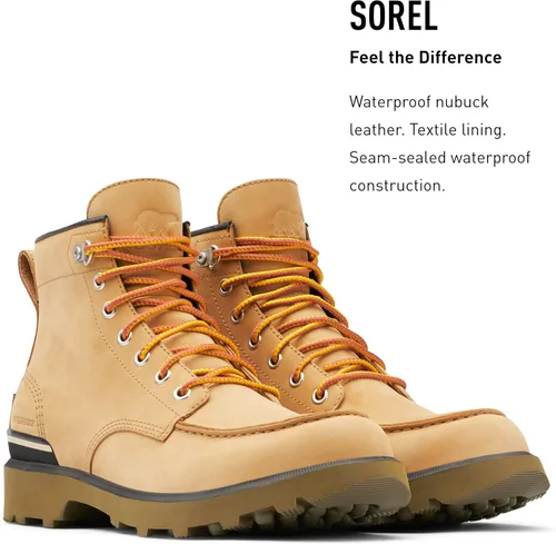Vista 3 de SOREL Caribou Moc WP Botas de lluvia de cuero impermeables para hombre