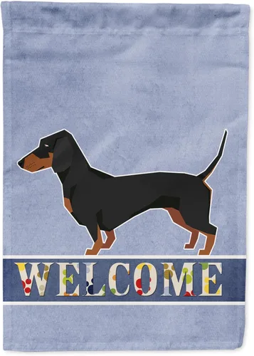 Vista 77 de Caroline's Treasures CK3704GF Bandera de jardín de bienvenida de Akita Shepherd Black and Tan - Bandera decorativa para patio exterior, patio