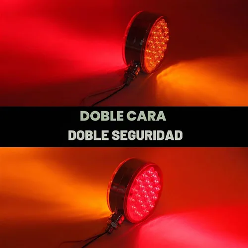 Vista 5 de NeaLia Luces de Guardabarros de Pedestal Redondas de 4 pulgadas, 48 Luces LED de Señal de Giro de Doble Cara para Remolque de Camión Semi, 2PCS