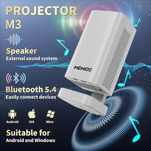 Vista 3 de Mini Proyector [Aplicaciones Integradas y Actualizado 2026] Compatible con 4K 1080P Enfoque Automático y Corrección Keystone 90° Rotable, Proyector