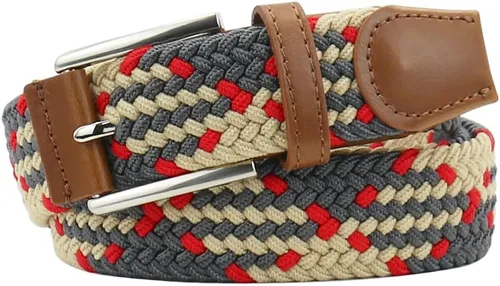 Vista 21 de Cinturones trenzados elásticos tejidos de colores mixtos para Beige