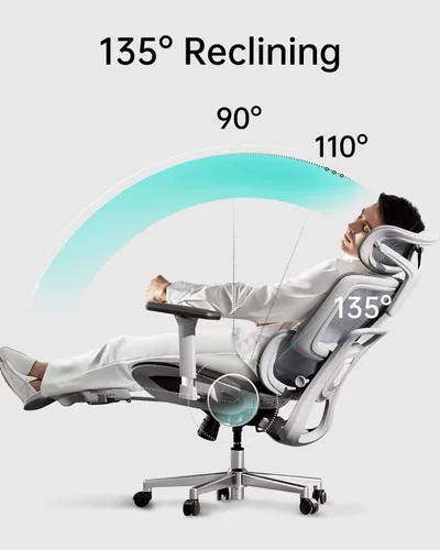 Vista 6 de Hbada Silla de oficina ergonómica con reposabrazos ajustables 3D, soporte lumbar ajustable, respaldo alto para silla de computadora, silla