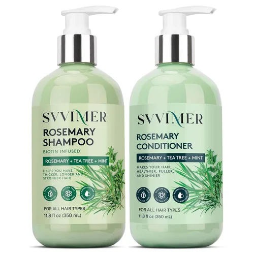 Vista 9 de Svvimer Acondicionador engrosador de romero: Producto hidratante espesante con biotina para mujeres y hombres - para cabello dañado, seco y fino 350