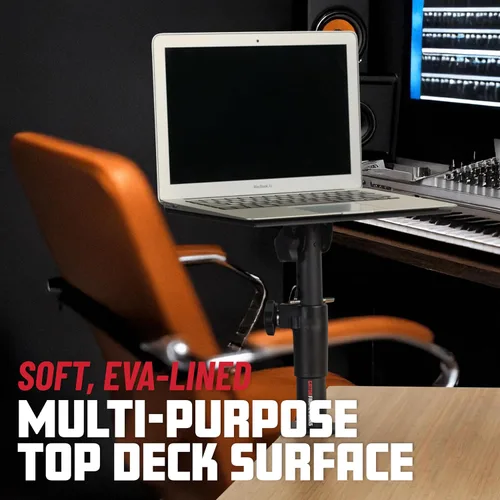 Vista 5 de Gator Frameworks Soporte de escritorio con abrazadera para monitor de estudio y altavoz con superficie acolchada de espuma EVA, ángulo ajustable