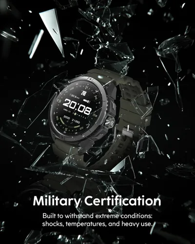 Vista 3 de Reloj inteligente resistente Cubitt Terra con GPS de doble banda, pantalla AMOLED de 1.48”, mapas sin conexión, VITA AI, entrenador AI, puntaje