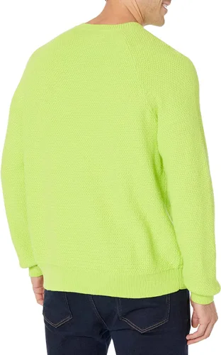 Vista 6 de Tienda Essentials Suéter de cuello redondo de gran tamaño para hombre, texturizado, algodón