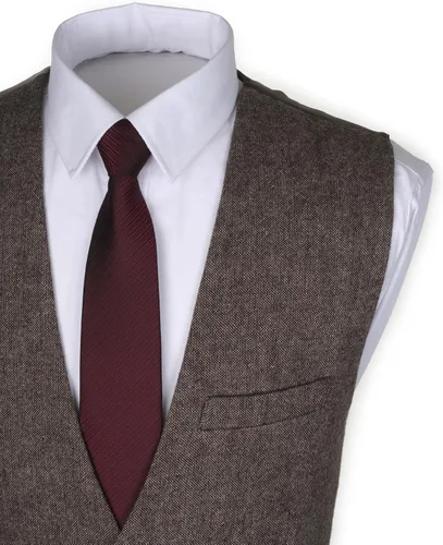 Vista 3 de Ruth&Boaz Chaleco de traje de negocios de tweed de lana de espiga de 3 bolsillos 4 botones