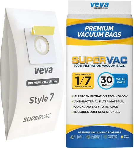 Vista 7 de Paquete de 30 bolsas de vacío estilo 7 para aspiradora vertical Bissell, bolsas de vacío SuperVac de primera calidad Parte # 32120