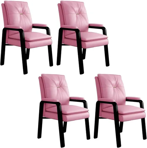 Vista 31 de PU Leather Conference Chair with Fixed Arms High-Back Ergonomic Mahjong Chair Chess Card Room Backrest Computer Chair Long-Term Sitting Mahjong