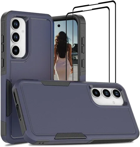 Vista 255 de Jeylly Compatible con Samsung Galaxy A22 5G Funda, Funda Samsung A22 5G con 2pcs protectores de pantalla de vidrio templado