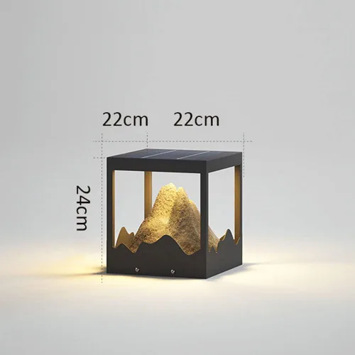 Vista 2 de Luces de poste impermeables para exteriores, lámpara de poste de patio, lámpara de poste de patio, lámpara de poste de jardín, cubierta de valla