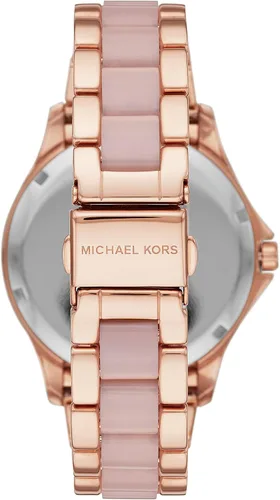Vista 2 de Michael Kors Riley MK6657 - Reloj multifunción de acero inoxidable en tono oro rosa para mujer, Multi, Movimiento de cuarzo