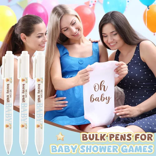 Vista 3 de Kisston 60 bolígrafos de baby shower, regalos a granel para invitados, regalos neutros de revelación de género, premios de baby shower, recuerdos