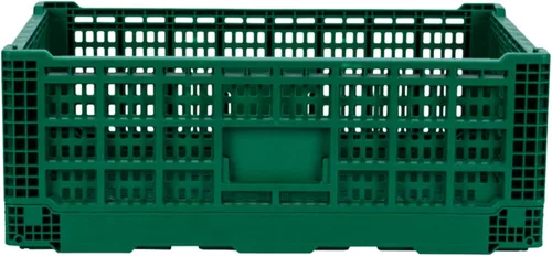 Vista 2 de Restaurantware Cater Tek - Caja plegable de 36 litros, 1 caja de almacenamiento apilable, con asas de diseño de malla, caja plegable de plástico