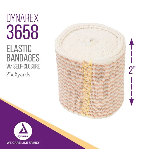 Vista 2 de Dynarex 3658 venda elástica (con gancho y bucle cierre, caso, 5 cajas, 50 vendas, 2" X 5 yds, gancho y argolla)