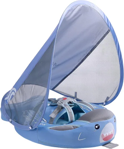 Vista 9 de Mambobaby Float Add Tail Flotador de natación para bebé/bebé con toldo, no inflable, sólido, mejorado, suave, impermeable, material de cuero