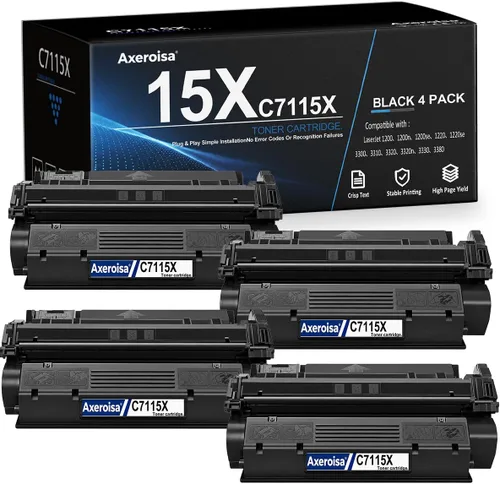 Vista 9 de Compatible for HP C7115X 15X High Yield Black Toner, 3 Pack 3 Black