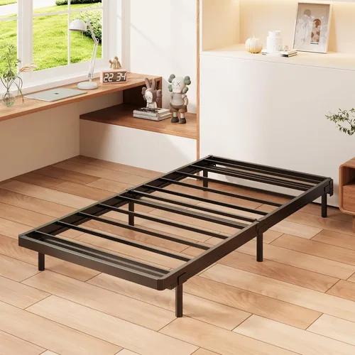 Vista 3 de Yicensen - Base de cama de perfil bajo con somier metálico de 1,6 pulgadas, resistente para cama individual, base de colchón robusta, fácil montaje