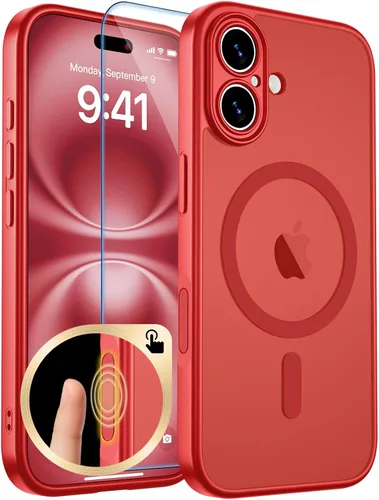Vista 12 de zapica Funda magnética para iPhone Air, con protector de pantalla de vidrio templado, compatible con MagSafe, translúcida mate, a prueba de golpes