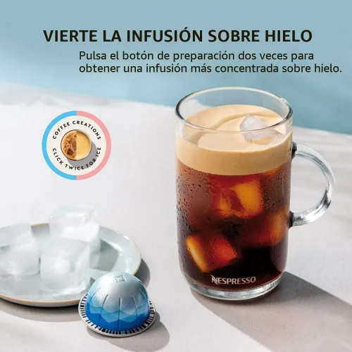 Vista 7 de Vertuo Next de Nespresso - Cafetera para café y espresso de De'Longhi, color blanco con espumador de leche Aeroccino Coffee and espresso maker by