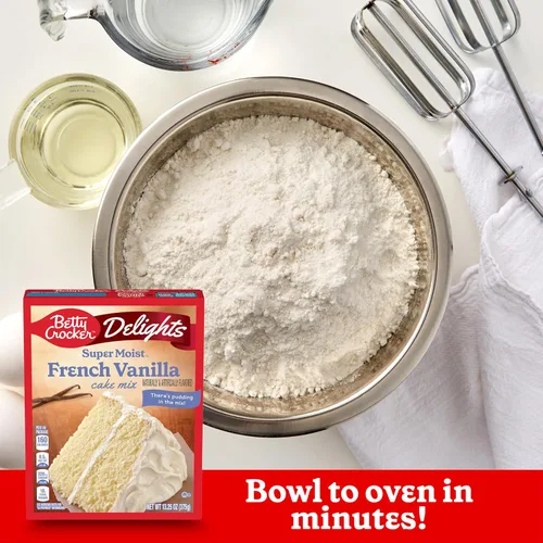 Vista 5 de Betty Crocker Delights Mezcla de pastel de vainilla francesa súper húmeda, 13.25 onzas