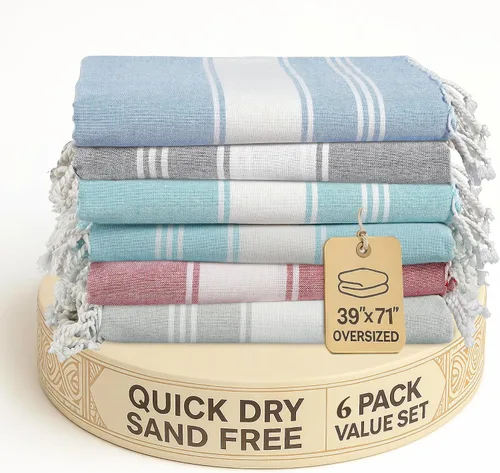 Vista 17 de LANE LINEN Toalla de Playa, Paquete de 2 Toallas de Playa de Gran Tamaño, 39"x71", Toallas de Piscina de Secado Rápido para Adultos, Absorbentes a