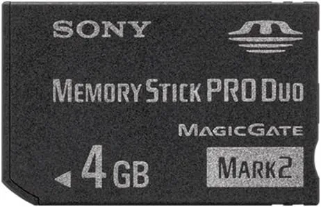 Vista 2 de Sony Memory Stick PRO Duo (Mark 2) Tarjeta de memoria 4 GB 4GB 4 Gig para cámara digital Sony Cyber-Shot/Alpha Series
