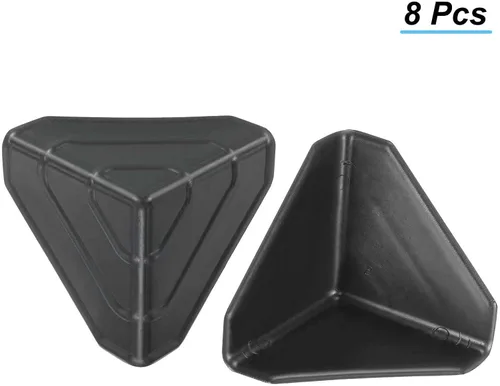 Vista 3 de MECCANIXITY Protector de esquina PP plástico 3.5 "x 3.5" x 3.5" para cartón, cajas de embalaje negro paquete de 8