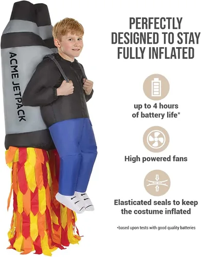 Vista 2 de Disfraz Morph inflable, para niños, talla única , Jet Pack Niños