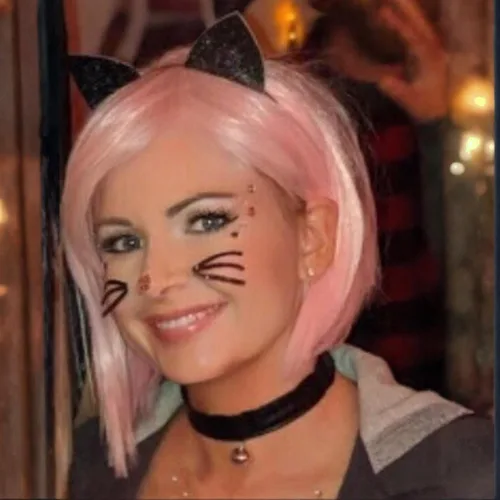 Vista 5 de Merroyal - Diadema de orejas de gato con brillantina para Halloween, elegante disfraz de gato para mujer
