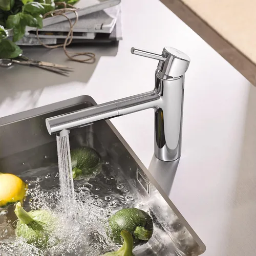 Vista 4 de GROHE 31453001 Concetto Grifo de cocina extraíble con pulverizador Cromo