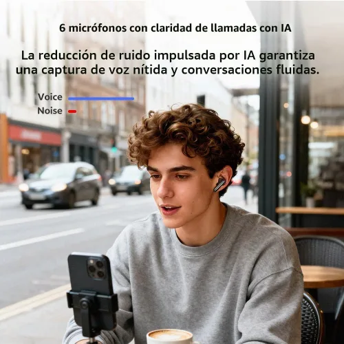Vista 7 de QCY MeloBuds N60 Auriculares inalámbricos con cancelación de ruido