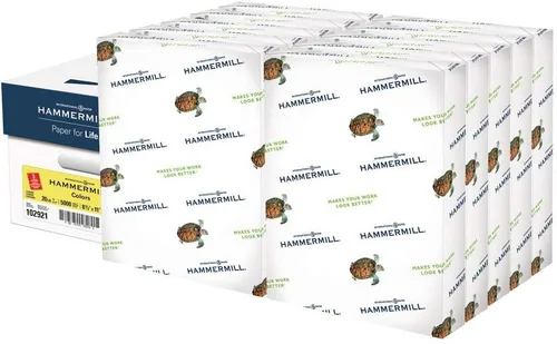 Vista 11 de Hammermill - Papel de color, papel de impresora color canario de 20 libras, 3 orificios, 1 resma (500 hojas), fabricado en los Estados Unidos, papel