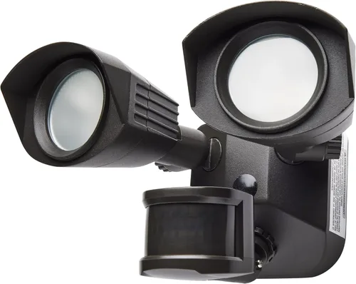 Vista 2 de Nuvo 65/213 - Luz LED de seguridad de doble cabezal, 3000 K, sensor de movimiento, bronce