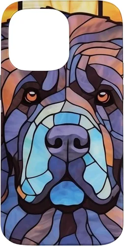 Vista 21 de Newfoundland Dog Stained Glass Case for iPhone 17