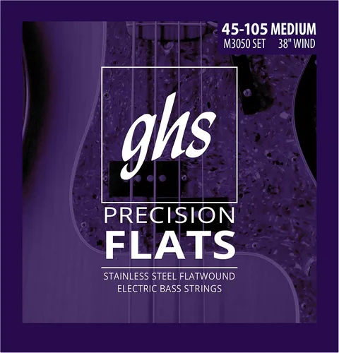 Vista 5 de GHS Strings, Bajos de precisión de 5 cuerdas, de acero inoxidable, bobinado de 37.25 pulgadas, mediano (45-126) (M3050-5)