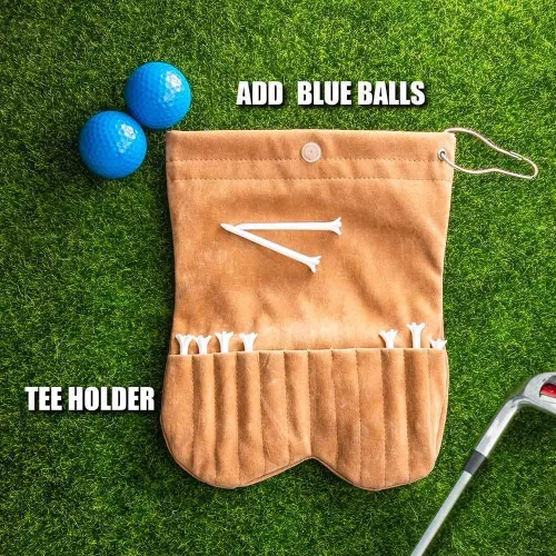 Vista 3 de Bolsa de pelota de golf con nombre personalizado, bolsa divertida para pelotas de golf, regalos de golf para hombres, soporte portátil de franela