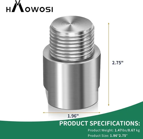 Vista 7 de Adaptador de Eje de Cabeza de Torno, Convierte de 1-1/4" x 8TPI a 1-1/2" x 8TPI para Torno de Carpintería