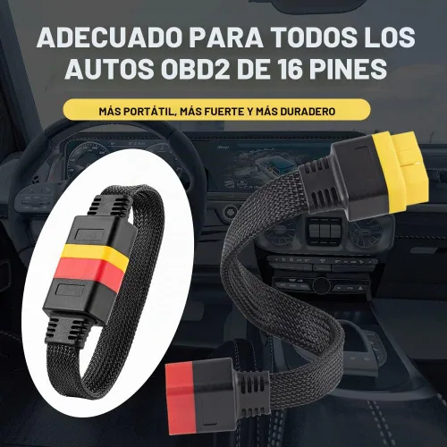 Vista 4 de LAUNCH Cable de Extensión OBD2 Completo de 16 Pines Macho a Hembra OBDII, Cable Extensor de Diagnóstico para Automóvil, Conector Reforzado de Nylon