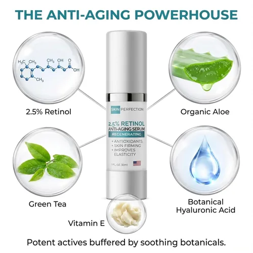 Vista 8 de Skin Perfection 2% gel de retinol renovador suero antienvejecimiento que desafía la edad, reduce las líneas finas alisando la superficie facial