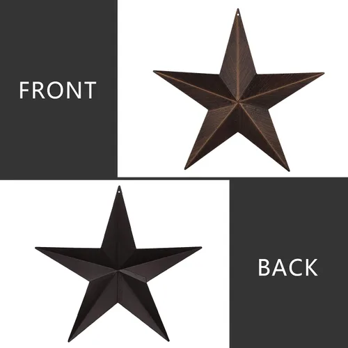 Vista 3 de EBEI Decoración de pared para el hogar de 12 pulgadas con diseño rústico de granero, estrella de metal