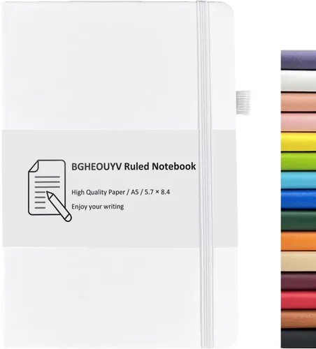 Vista 17 de Diario para cuaderno, cuaderno rayado con rayas universitarias A5, 160 páginas, diarios de tapa dura para escribir, cuadernos para el trabajo