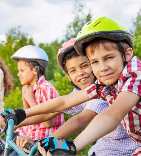 Vista 5 de Boao 3 pares de guantes de medio dedo para niños guantes de deporte antideslizantes de gel para niños Ciclismo de montar en bicicleta azul gris