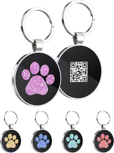 Vista 8 de Etiquetas de perro QR personalizadas para mascotas, etiquetas de identificación de código QR, etiquetas de identificación de mascotas inteligentes