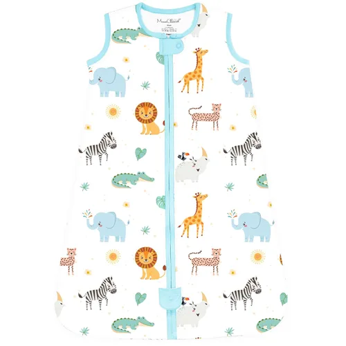 Vista 40 de Mama Cheetah Saco de dormir para bebé de 0.5 TOG, Manta portátil de algodón orgánico para bebé con cremallera bidireccional, Saco de dormir